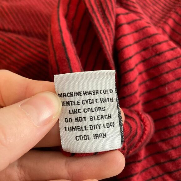 Habitat Womens Pinstriped Tunic Top Red Knit Round Neck Long Sleeve Size Medium - Picture 6 of 13